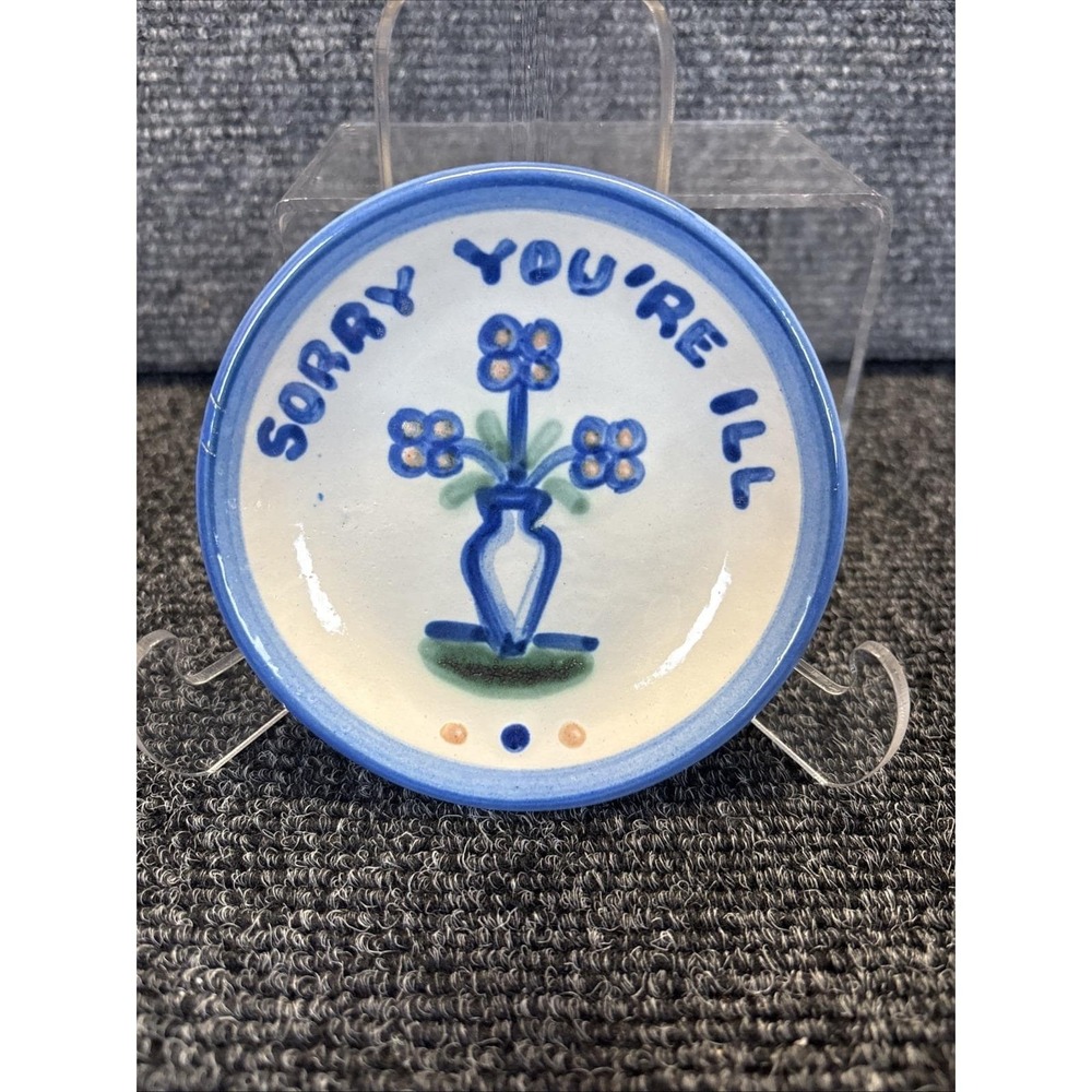 Vtg~MA Hadley~Sorry You're ILL~4.25" Trinket Dish Small Plate